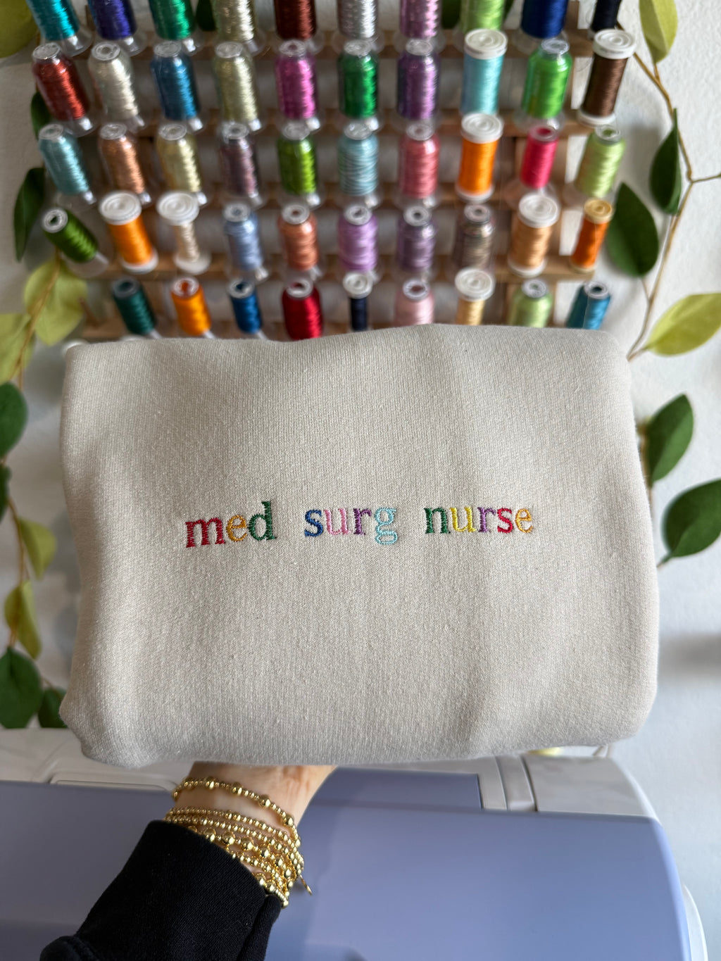 Custom Nurse Specialty Rainbow Embroidered Crewneck