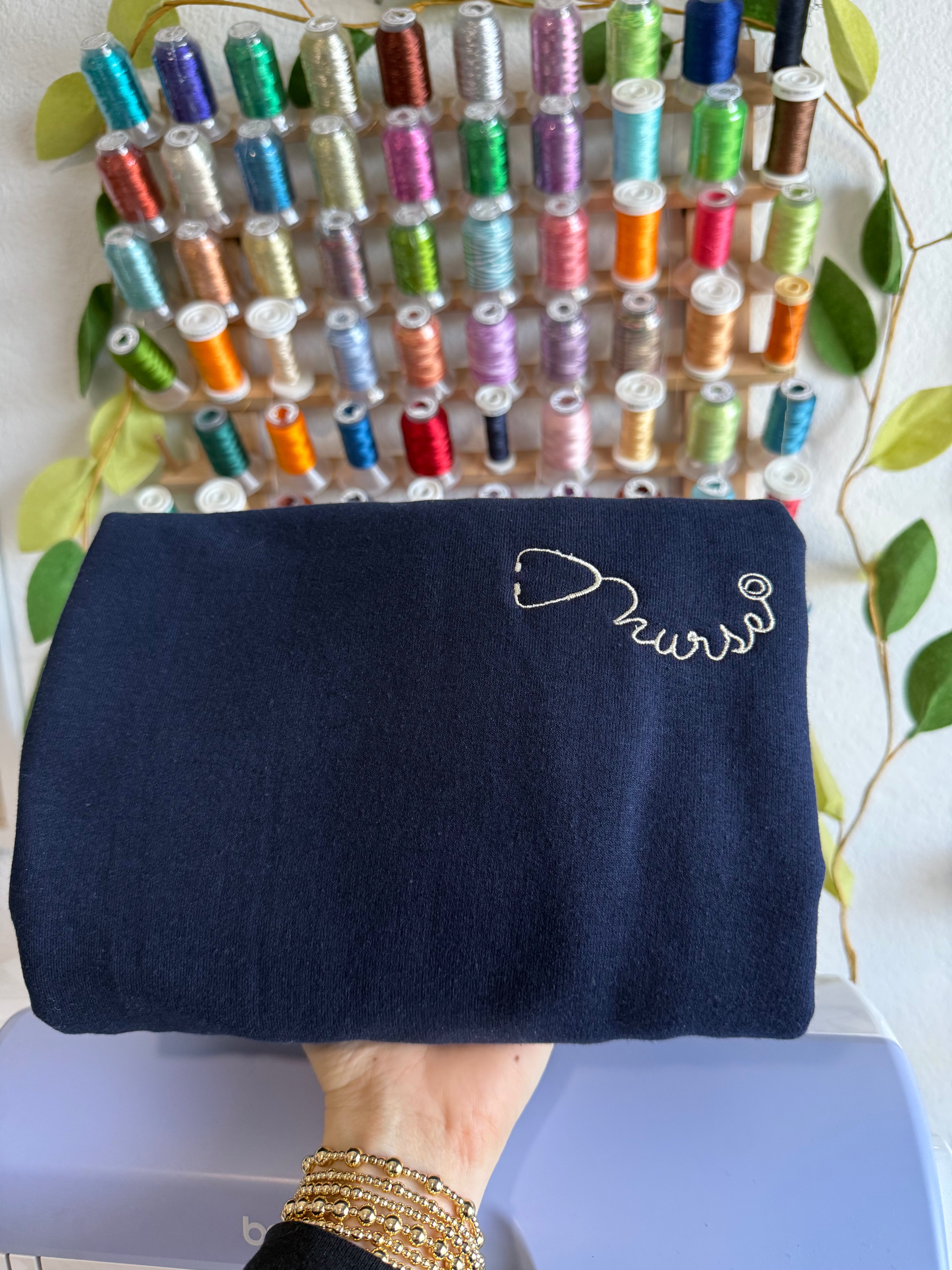 Minimal Nurse Embroidered Crewneck