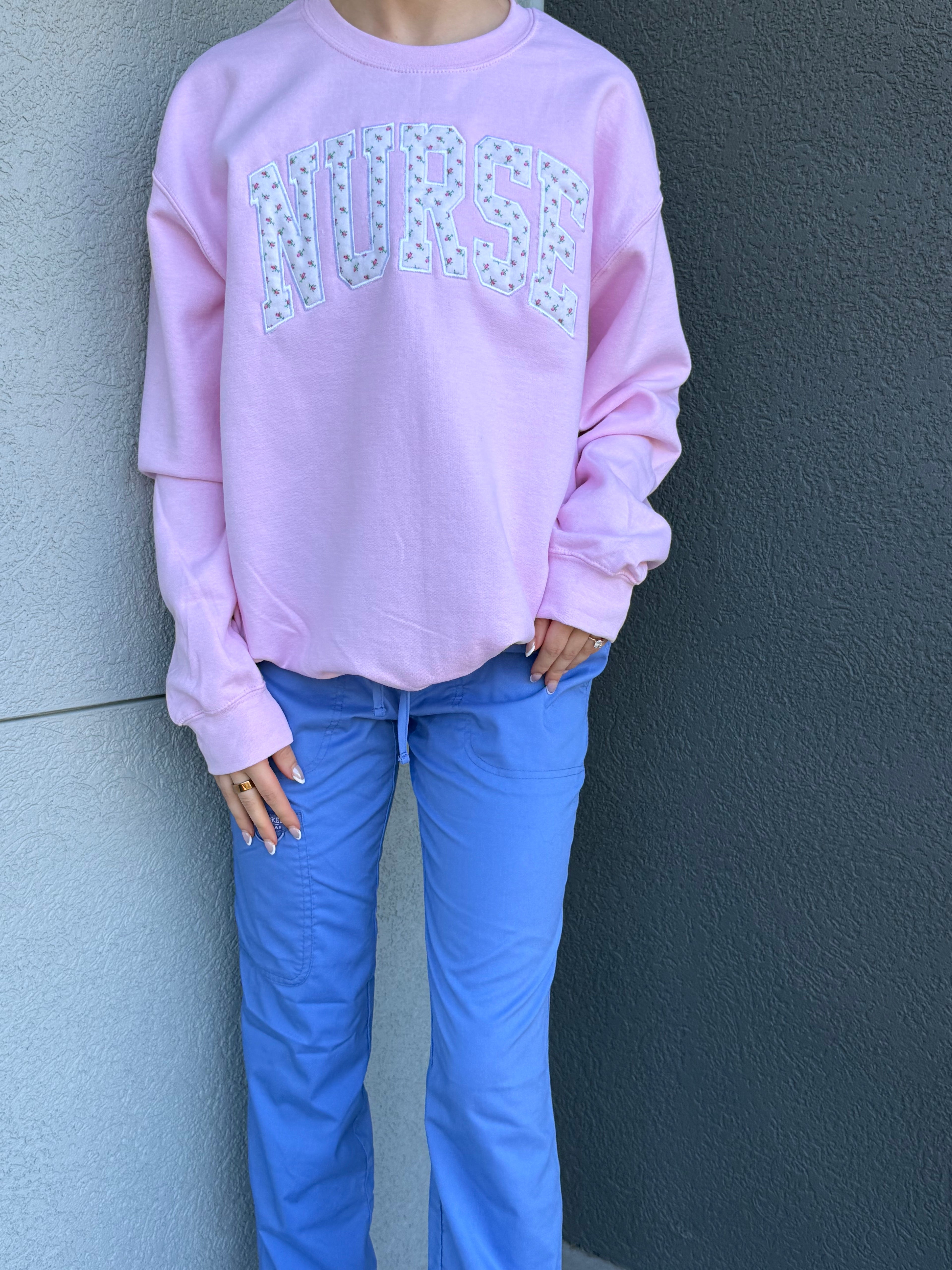 Varsity Floral Nurse Sweatshirt