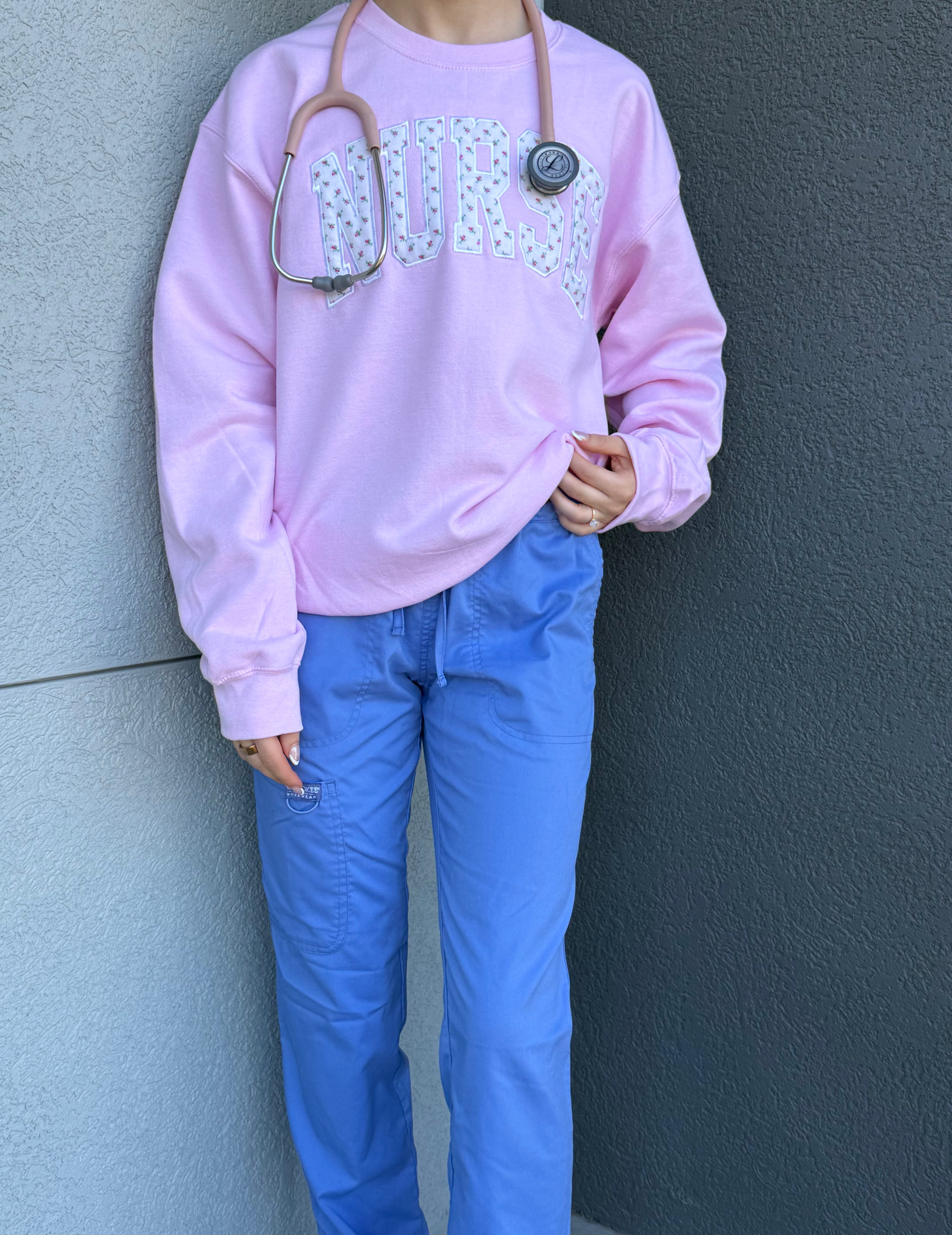 Varsity Floral Nurse Sweatshirt