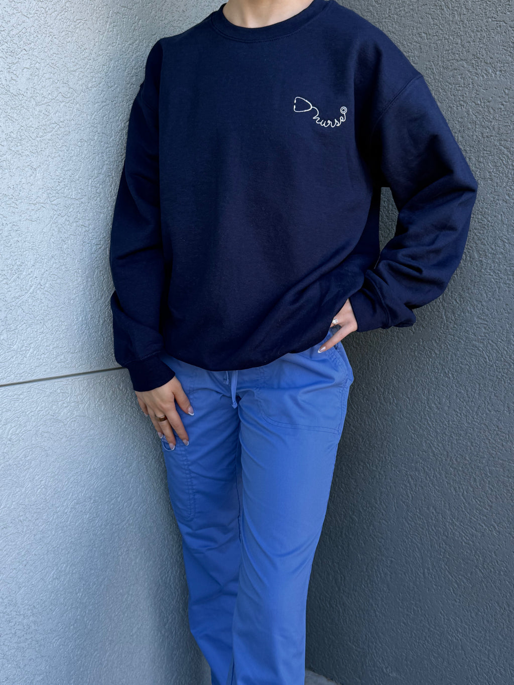 Minimal Nurse Embroidered Crewneck