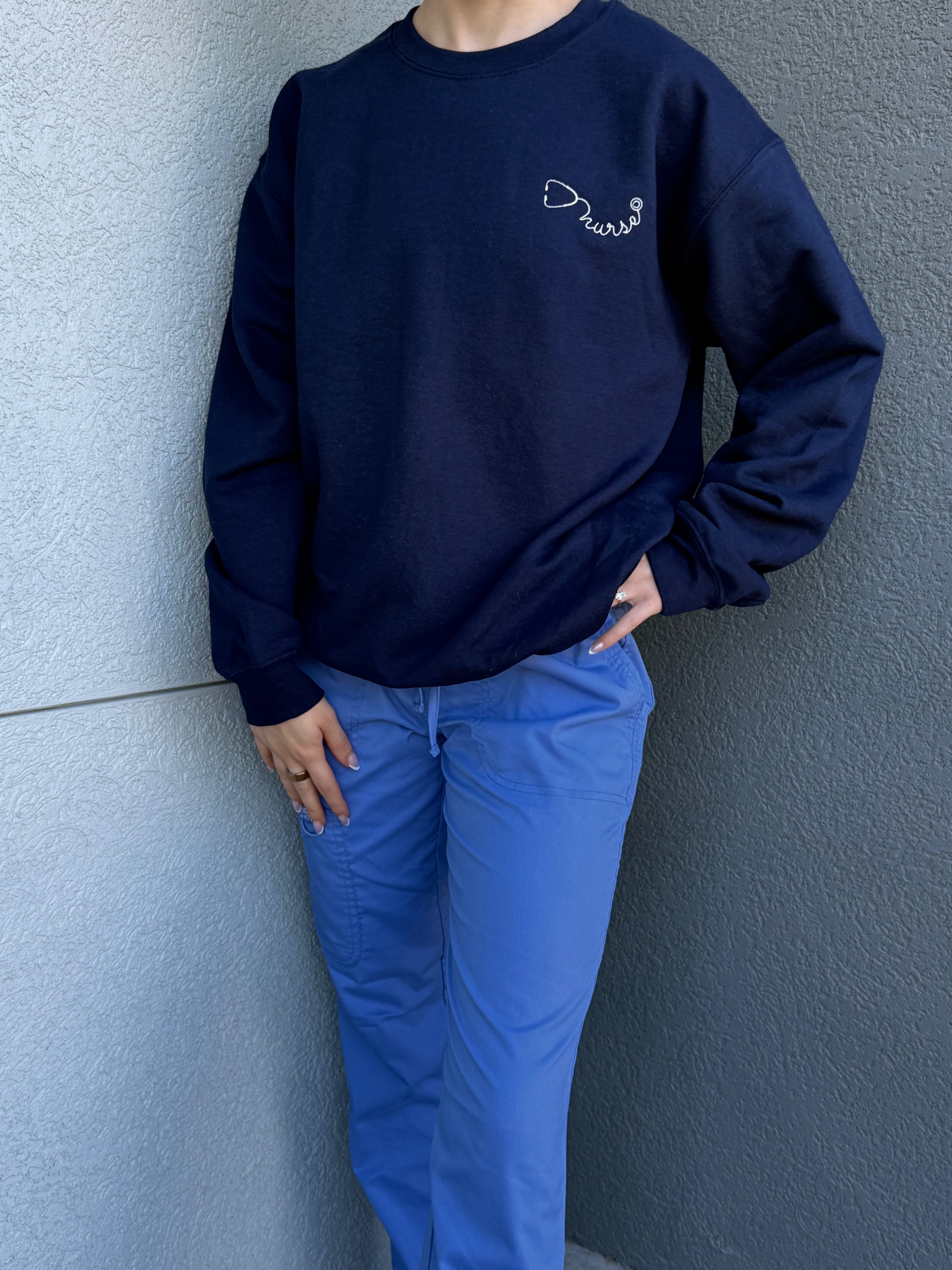 Minimal Nurse Embroidered Crewneck