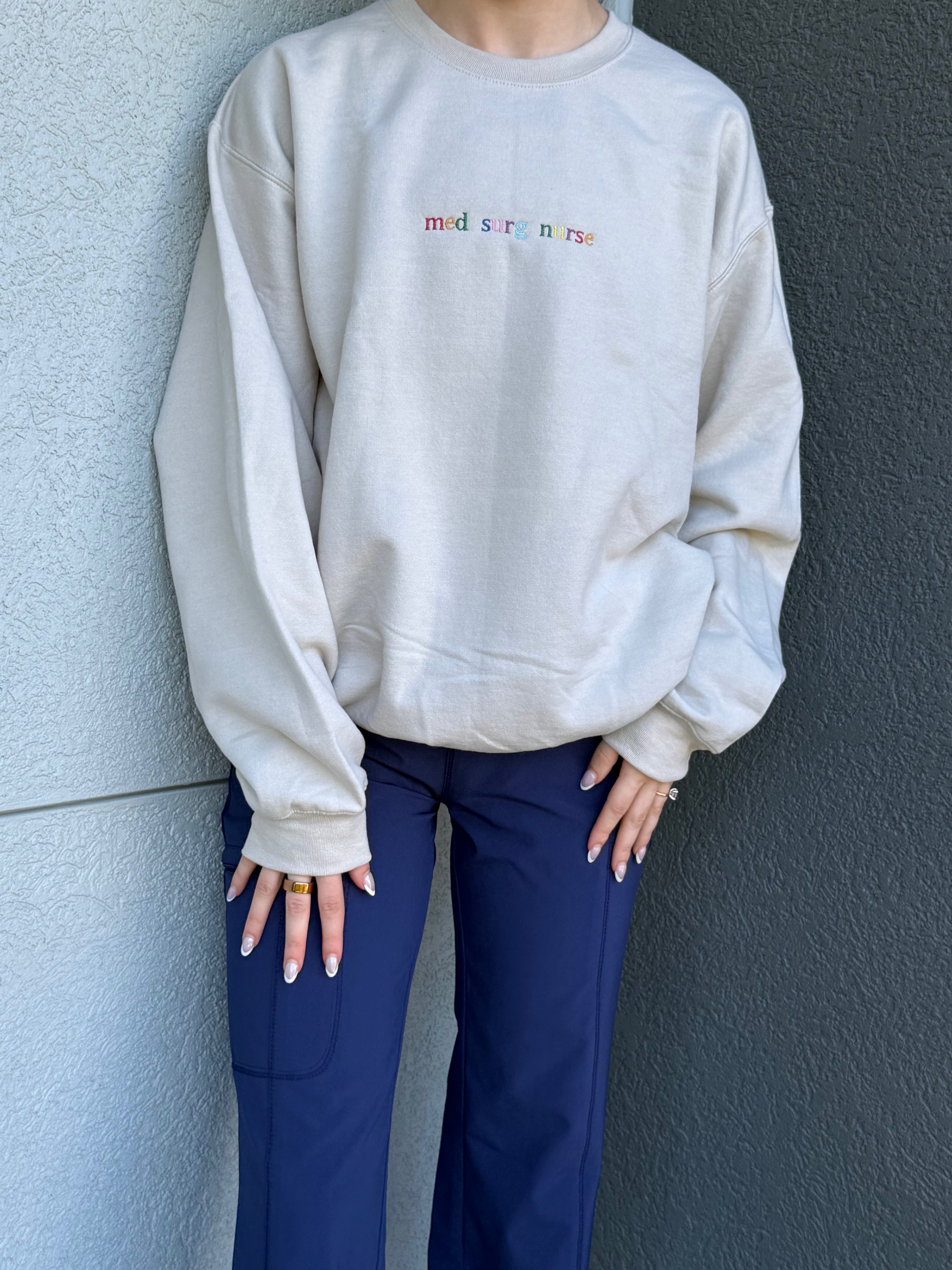 Custom Nurse Specialty Rainbow Embroidered Crewneck