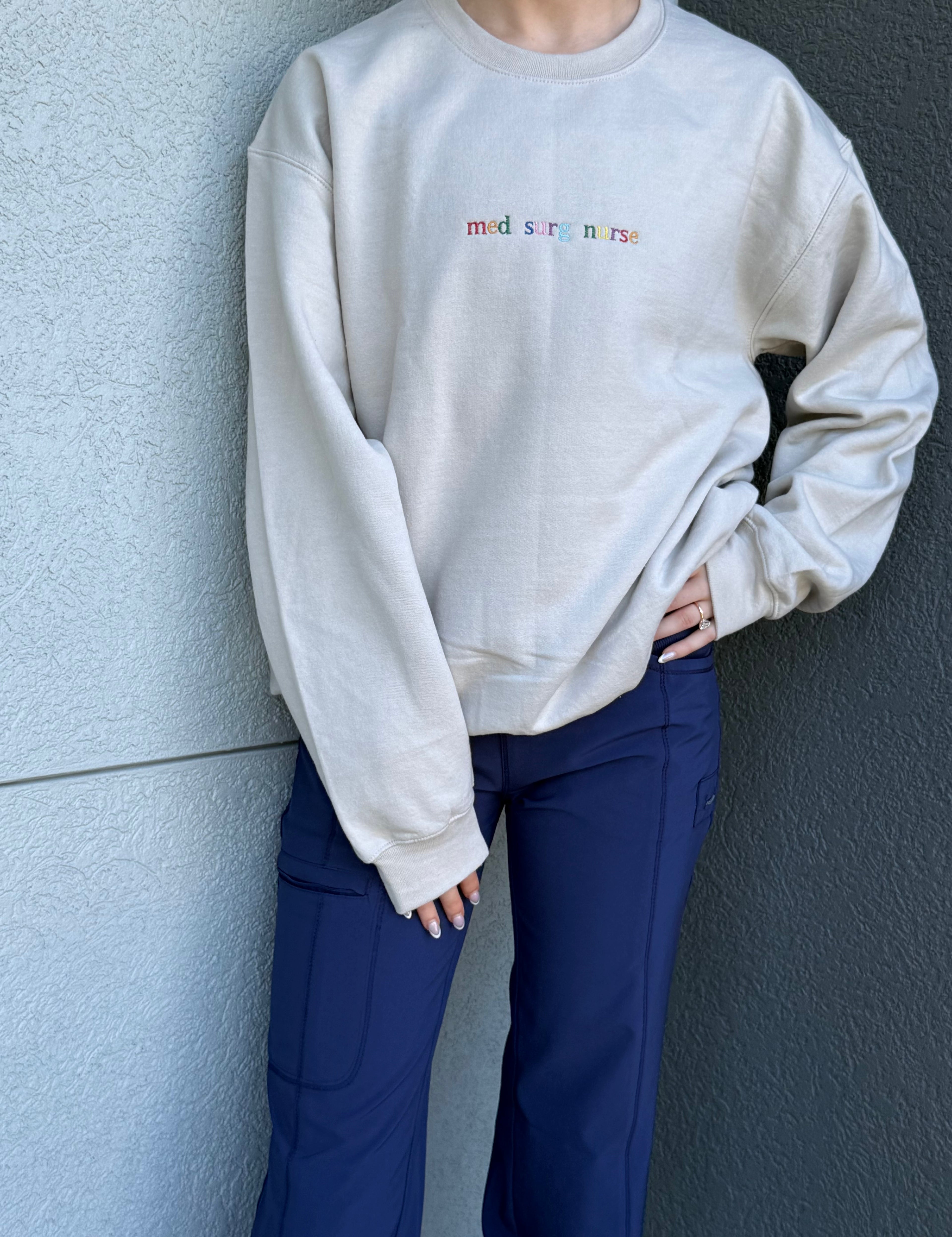 Custom Nurse Specialty Rainbow Embroidered Crewneck